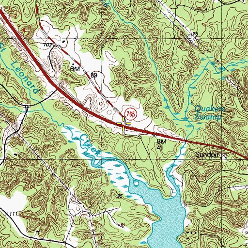Topographic Map of Saint Leonard (historical), MD