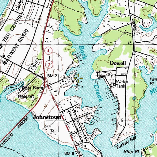 Topographic Map of Spring Cove Marina, MD