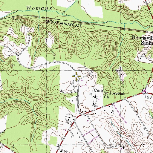 Topographic Map of Camelot, MD