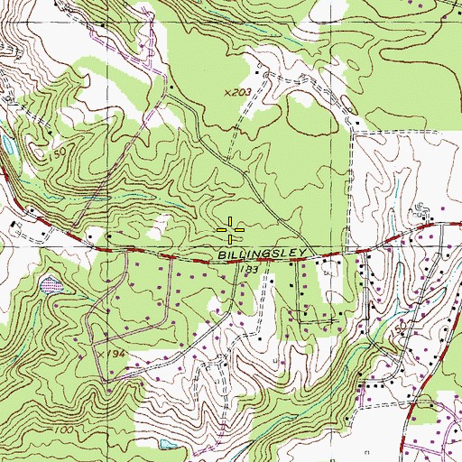 Topographic Map of Foxhall Estates, MD