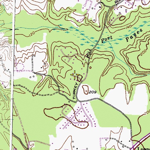 Topographic Map of Hillwood, MD