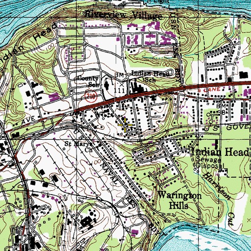 Topographic Map of Indian Head Church of the Nazarene, MD