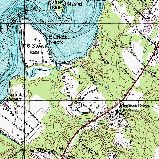 Topographic Map of Mattawoman Village, MD
