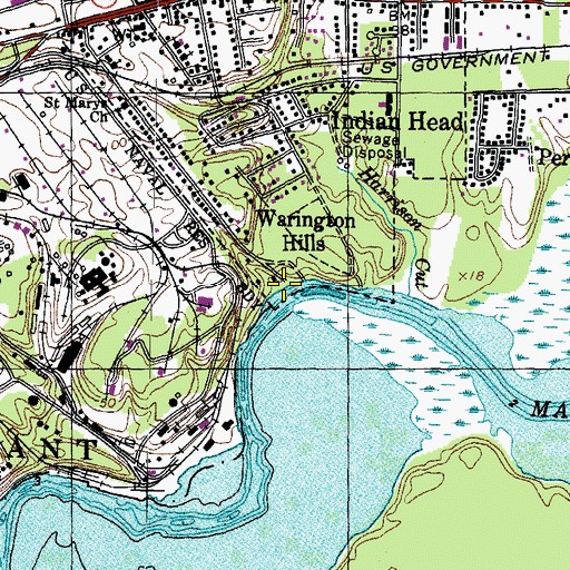 Topographic Map of Mattinglys Wharf (historical), MD