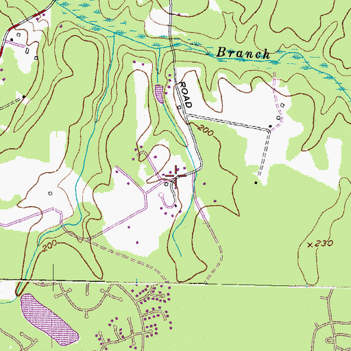 Topographic Map of McDaniel Country Estates, MD