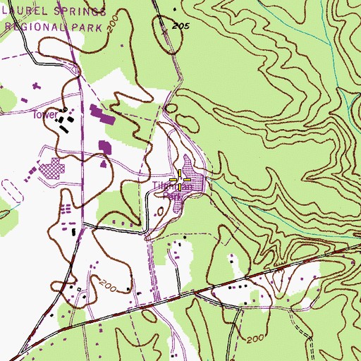 Topographic Map of Tilghman Park, MD