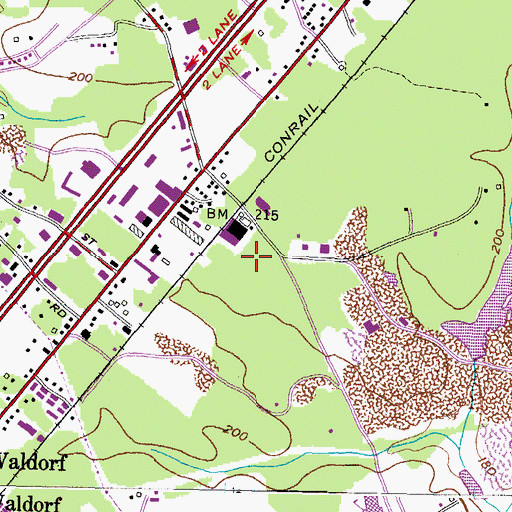 Topographic Map of Waldorf South Industrial Park, MD