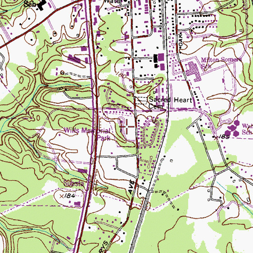 Topographic Map of Wills Memorial Park, MD
