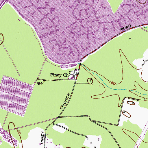 Topographic Map of Saint Pauls Piney Church Cemetery, MD