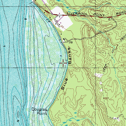 Topographic Map of Blue Bay, MD