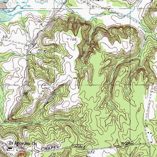 Topographic Map of Charles County, MD