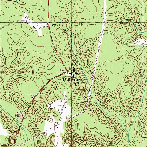 Topographic Map of Durham Cemetery, MD