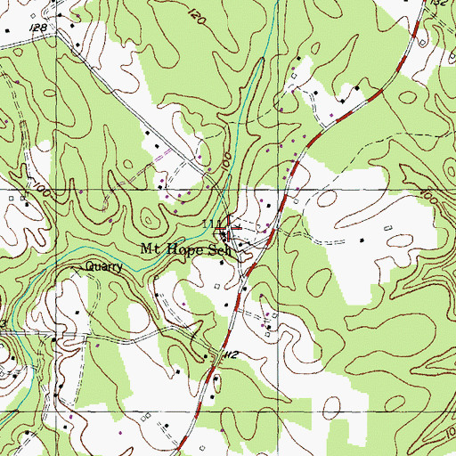 Topographic Map of Mount Hope Baptist Church, MD
