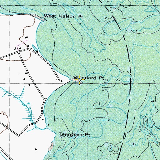 Topographic Map of Stoddert Bar, MD