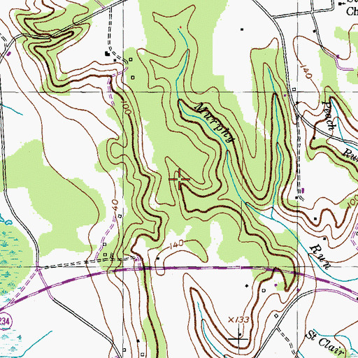 Topographic Map of Wicomico Ridge, MD