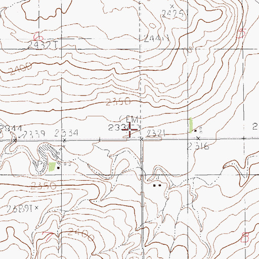 Topographic Map of Trinity Cemetery, MT
