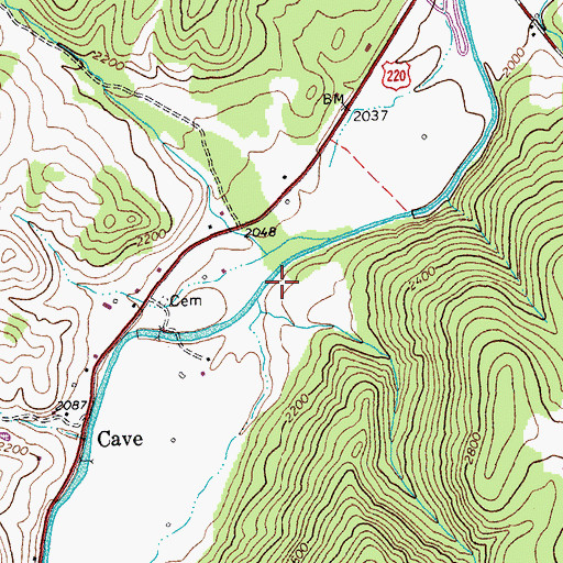 Topographic Map of Moyer Farm Spring, WV