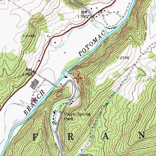 Topographic Map of Thorn Creek Spring, WV