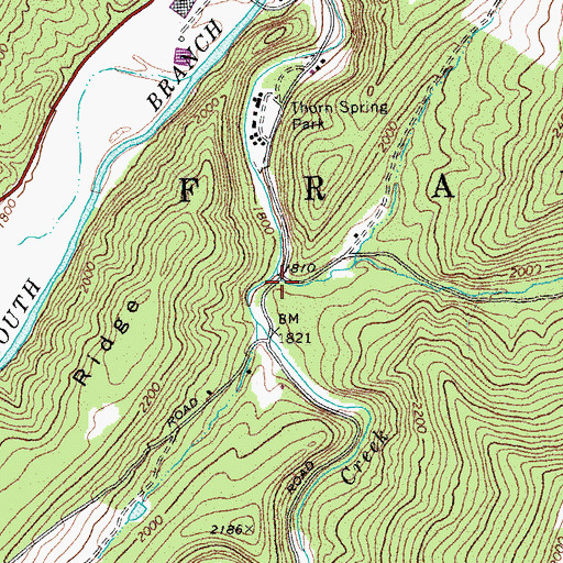 Topographic Map of Dry Run Spring, WV