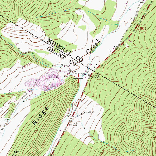 Topographic Map of Liller Farm Spring, WV