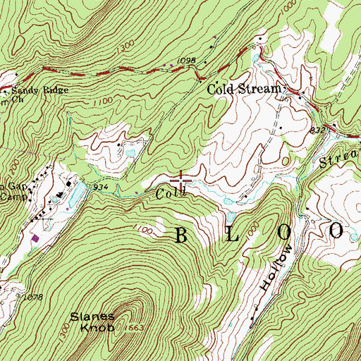 Topographic Map of Cold Stream Run Spring, WV