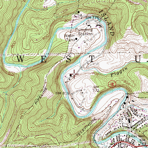 Topographic Map of Hunter Stansberry Spring, WV