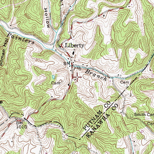 Topographic Map of Otis Bumgardner Spring, WV