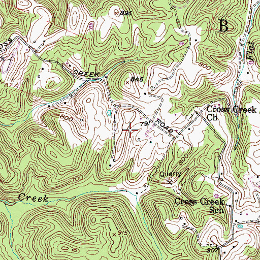 Topographic Map of Hull Spring, WV