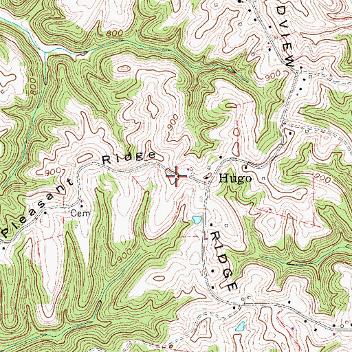 Topographic Map of Charles Castro Spring, WV