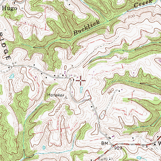 Topographic Map of Charles Hoffman Spring, WV