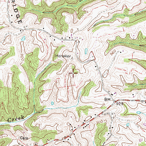 Topographic Map of Arnold Hoffman Spring, WV