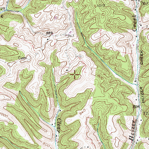 Topographic Map of Stowers Spring, WV