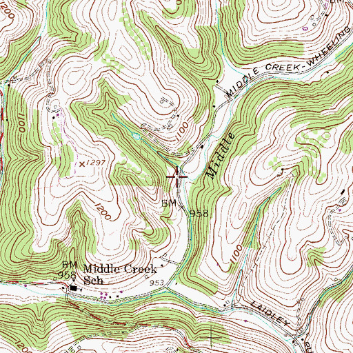 Topographic Map of Guy Spring, WV