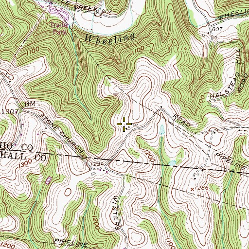 Topographic Map of Glauser Spring, WV
