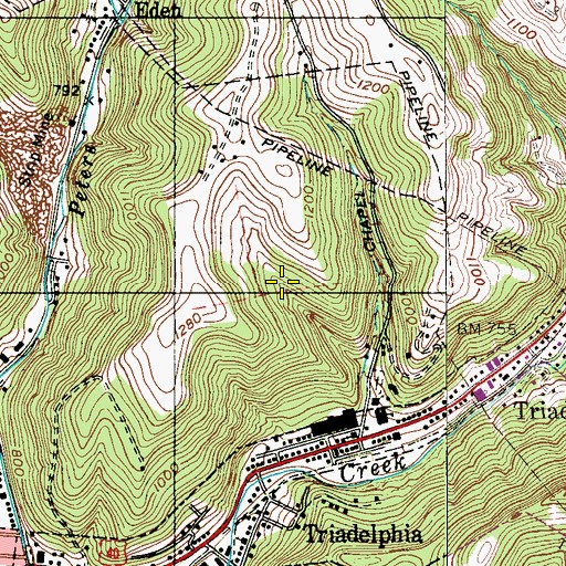 Topographic Map of Gray Spring, WV