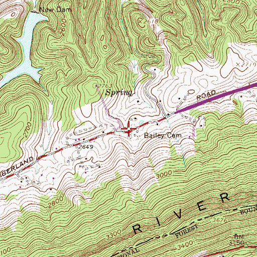 Topographic Map of Bethel (historical), WV