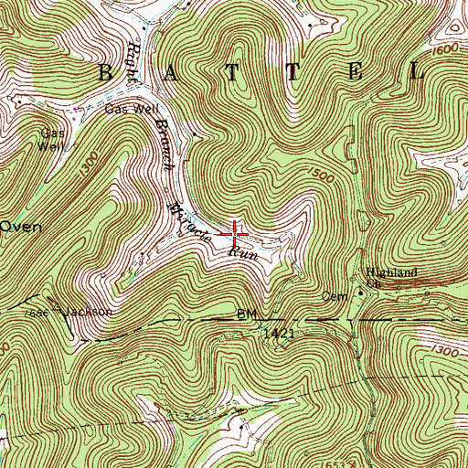Topographic Map of Broadwater Spring, WV
