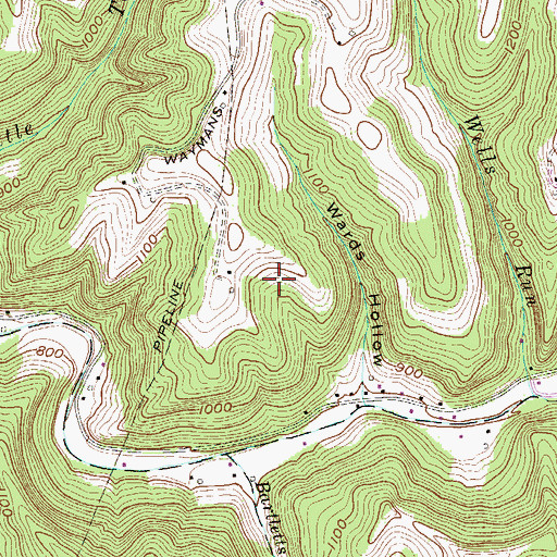 Topographic Map of Lawrence Brown Spring, WV
