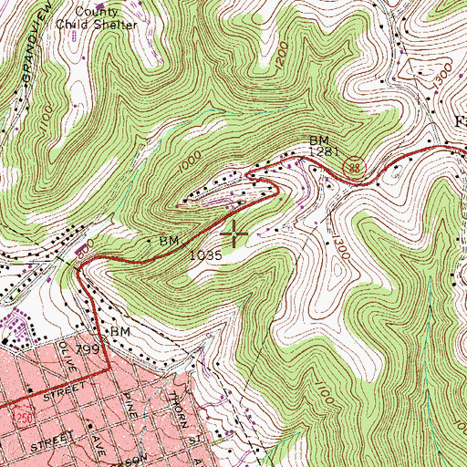 Topographic Map of Mrs Riggs Spring, WV
