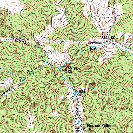 Topographic Map of Fern, WV