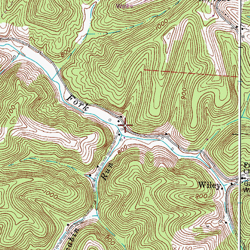Topographic Map of Poynette, WV
