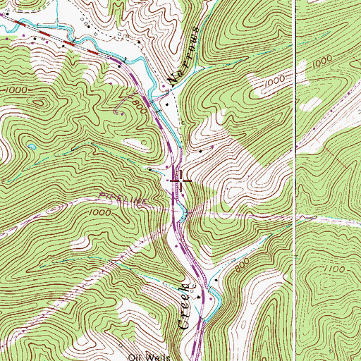 Topographic Map of Narrows Run School (historical), WV