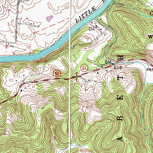 Topographic Map of North Point School (historical), WV