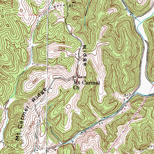 Topographic Map of Mount Carmel Cemetery, WV