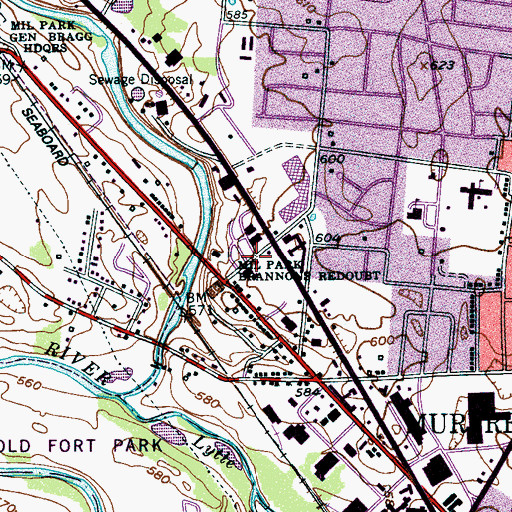 Topographic Map of Lunette Reynolds (historical), TN