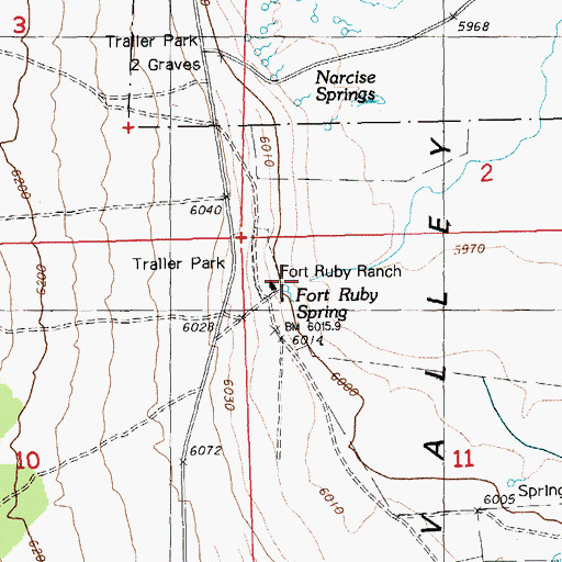 Topographic Map of Fort Ruby (historical), NV