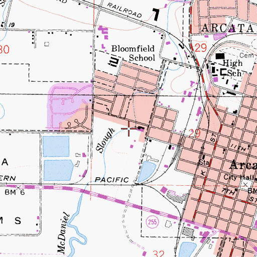 Topographic Map of Arcata United Methodist Church, CA
