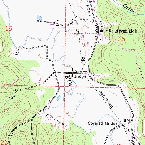 Topographic Map of Bertas Ranch Bridge, CA