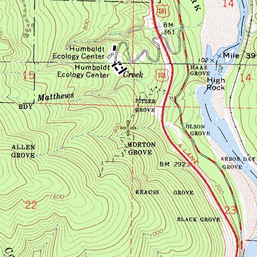 Topographic Map of Allens Trail, CA