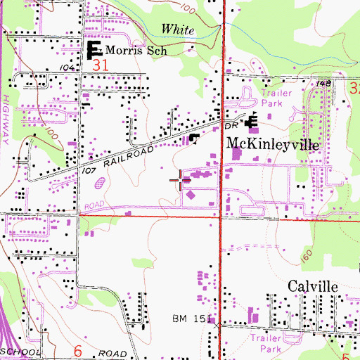Topographic Map of McKinleyville Shopping Center, CA